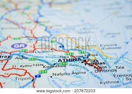 map of athina, the concept of travel.