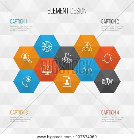 Management Icons Set. Collection Of Open Vacancy, Great Glimpse, Collaborative Solution And Other Elements