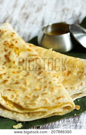 Puran Poli / Holige/ Obbattu - Indian sweet flatbread selective focus