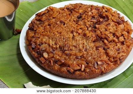 Kalathappam - Steamed Rice cake with jaggery coconut oil shallots from Malabar Kerala
