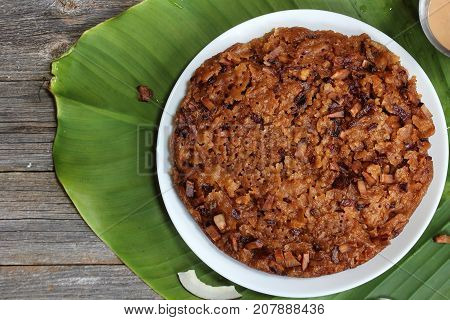 Kalathappam - Steamed Rice cake with jaggery coconut oil shallots from Malabar Kerala