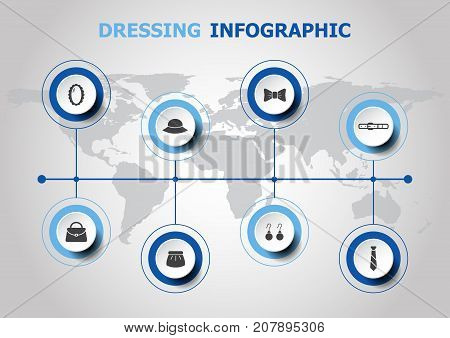 Infographic design with dressing icons, stock vector
