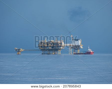 Central Processing Platform (CPP) in the middle of ocean