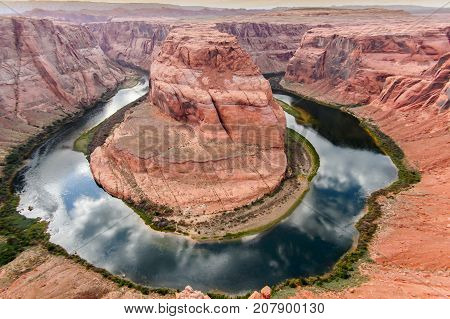 Horseshoe Bend Autumn Sunset. Coconino County, Arizona, USA.