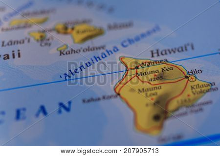 Vinnitsa Ukraine - August 25 2017: map of hawaii