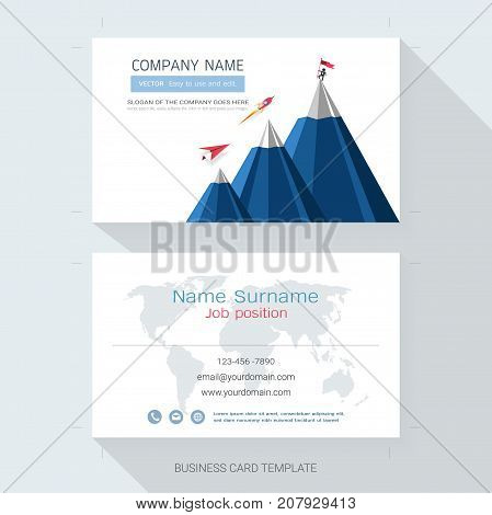 Name card or business card design template,The style is simple, also modern and elegant and it can be suitable for company name, It's fully layered and editable, Easy to customize it to fit your needs