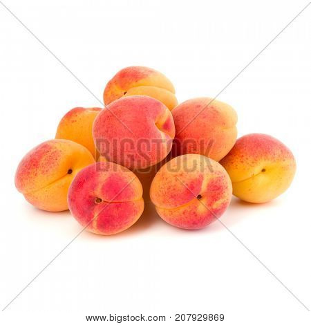 A bunch of apricot fruit isolated on white background cutout