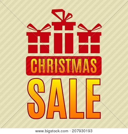 Christmas sale. Vector design illustration. Flat style.