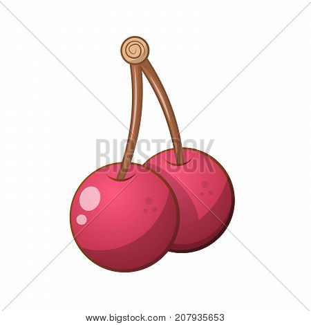 Cherry icon. Cartoon illustration Vector eps 10