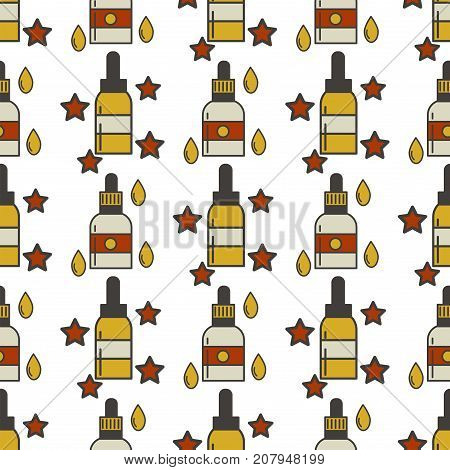 Vape device vector seamless pattern cigarette vaporizer vapor juice vape bottle flavor illustration battery coil. Trend new culture electronic nicotine liquid. Smoking atomizer device e-liquid.
