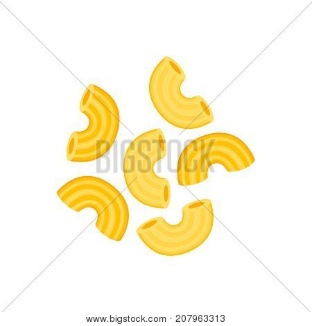 Italian cuisine. Pasta maccheroni. Vector illustration cartoon flat icon isolated on white.