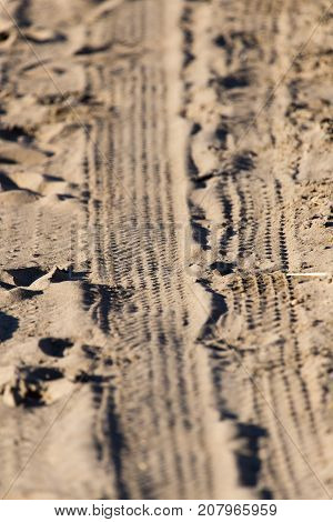 trace of the tire tread . Photo of abstract background