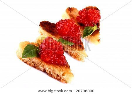Canapé with caviar