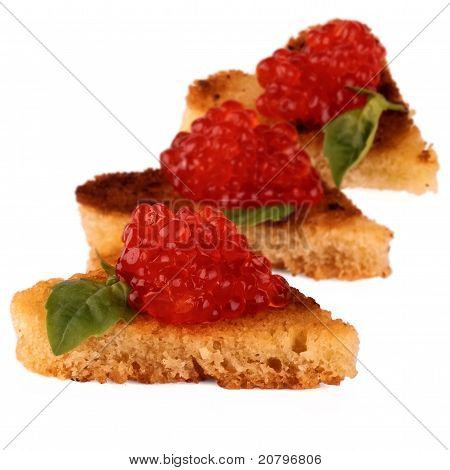 Canapé with caviar