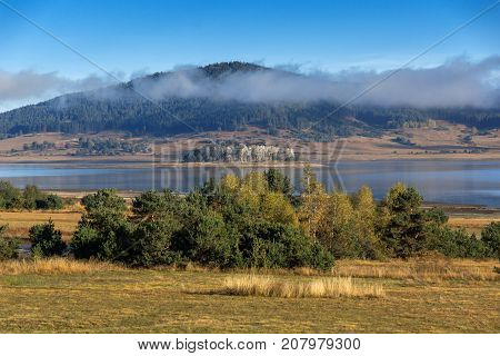 Amazing Autumn Landscape of Batak Reservoir, Pazardzhik Region, Bulgaria