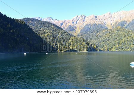 Lake in the mountains  Caucasus mountains Lake