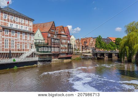 LUNEBURG, GERMANY - MAY 21, 2017: Half-timbered houses at the old harbor of Luneburg Germany