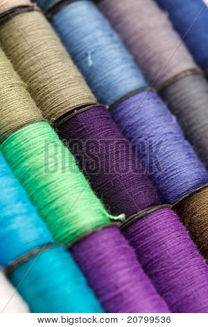 bobbins of lurex thread