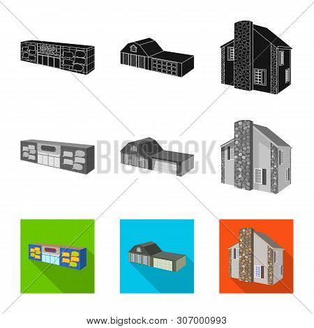 Vector Illustration Of Facade And Housing Icon. Collection Of Facade And Infrastructure Stock Vector