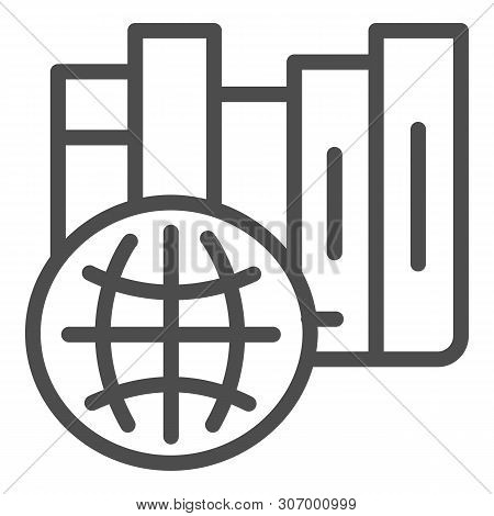International Library Line Icon. International Education Vector Illustration Isolated On White. Lear