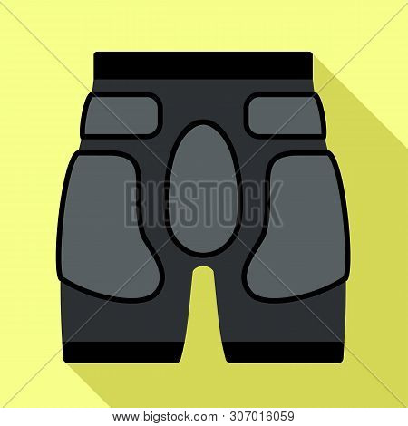Ski Protect Shorts Icon. Flat Illustration Of Ski Protect Shorts Vector Icon For Web Design
