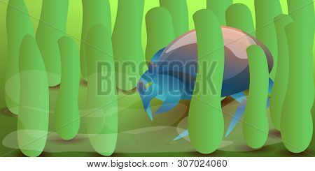 Microscope Mite Concept Banner. Cartoon Illustration Of Microscope Mite Vector Concept Banner For We