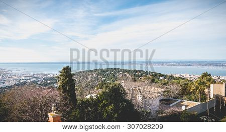 View Of The Heights Of Sete With Its Marine Port, The Oyster And Mussel Farms