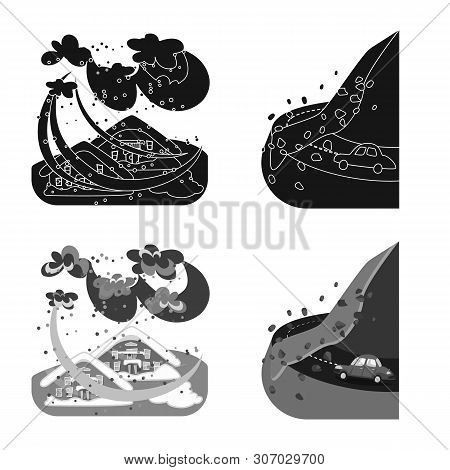 Isolated Object Of Weather And Distress Icon. Set Of Weather And Crash Vector Icon For Stock.