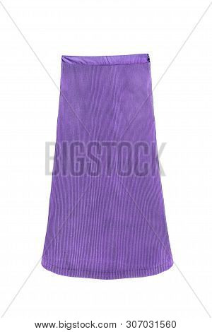 Elegant Purple Midi Skirt On White Background