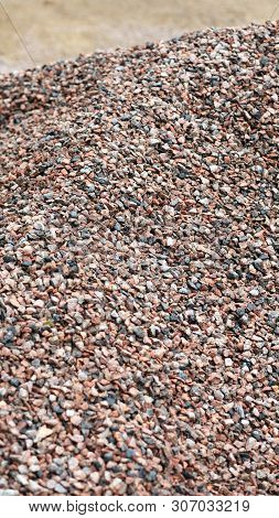 Heap Of Gravel  At Dry Sunny Summer Day
