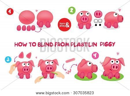 Cute Plasticine Piggy Step Instruction For Kid