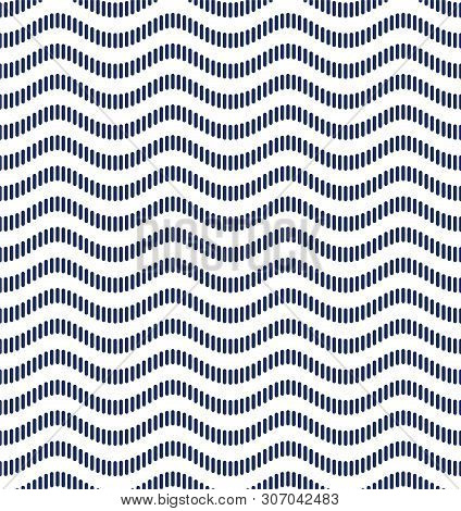 Seamless Wave Pattern On White Background. Vector Illustration.