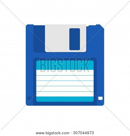 Magnetic Floppy Disc. Flat Icon. Vector Stock Illustration.