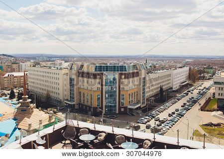 Ufa, Russia, 12 June, 2019: Top View On The Panorama Of City - Ufa Russia.