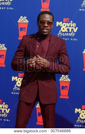 LOS ANGELES - JUN 15:  Shameik Moore at the 2019 MTV Movie & TV Awards at the Barker Hanger on June 15, 2019 in Santa Monica, CA