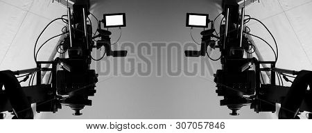 4K High Definition Video Camera Monitor On Tripod