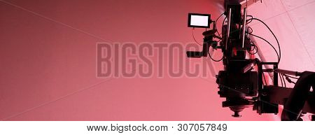 4K High Definition Video Camera Monitor On Tripod