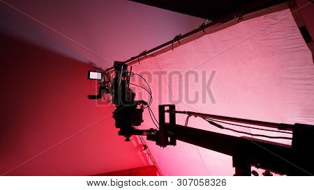 4K High Definition Video Camera Monitor On Tripod