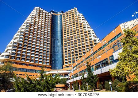 Russia, Sochi, May 25, 2018: 27 Floor Modern Hotel Dagomys Effective Spa Treatment. After The Recons