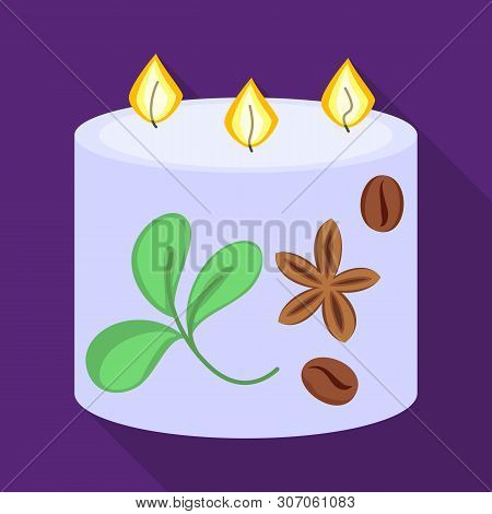 Vector Design Of Candle And Aromatic Logo. Set Of Candle And Coffee Stock Vector Illustration.
