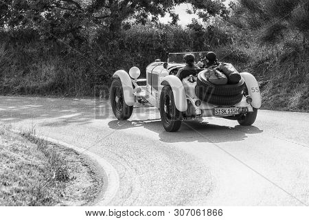 Pesaro Colle San Bartolo , Italy - May 17 - 2018 : Mercedes-benz 710 Ssk 1928 On An Old Racing Car I