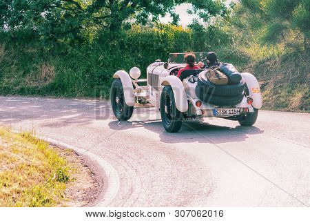 Pesaro Colle San Bartolo , Italy - May 17 - 2018 : Mercedes-benz 710 Ssk 1928 On An Old Racing Car I