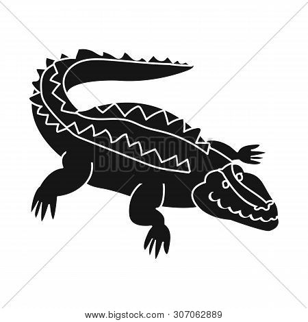 Isolated Object Of Crocodile And Alligator Logo. Collection Of Crocodile And Cute Stock Vector Illus