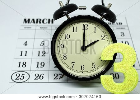 Daylight Savings Spring Forward Sunday At 2:00 A.m. March 25 Date Indicated In The Calendar.