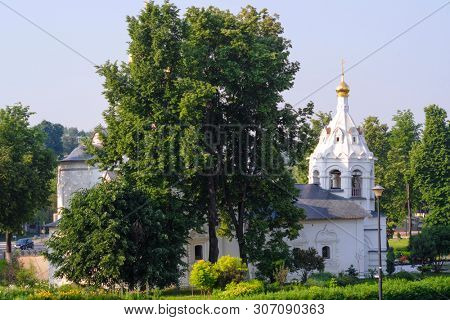Sergiev Posad, Russia - June, 8, 2019: church in Sergiev Posad, Russia near Troitse-sergiyevsky monastery