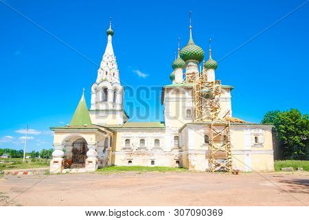 Uglich, Russia - June, 10, 2019: church of Christmas Ionna Predtechi in Uglich, Russia
