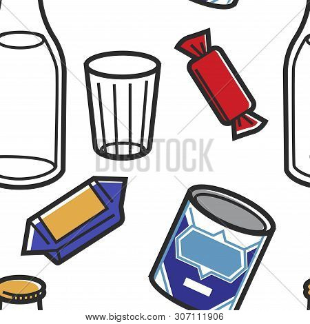 Soviet Union Food Seamless Pattern Dairy Products And Sweets