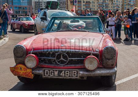 Novokuznetsk, Russia-june 14, 2019: The 7th Peking To Paris Motor Challenge 2019. Mercedes Benz 230s