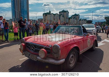 Novokuznetsk, Russia-june 14, 2019: The 7th Peking To Paris Motor Challenge 2019. Mercedes Benz 230s