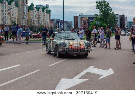 Novokuznetsk, Russia-june 14, 2019: The 7th Peking To Paris Motor Challenge 2019. Porsche 912 1967 L